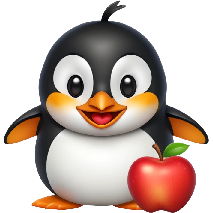 penguin apple emoji laughing emoji