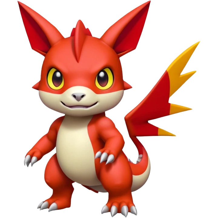 Cute Baby Digimon-Guilmon-Tyrunt-hybrid (full body) emoji