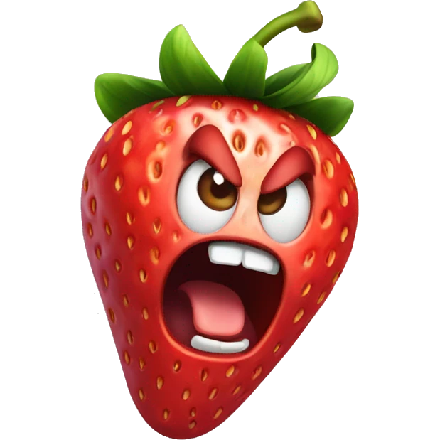 screaming strawberry emoji