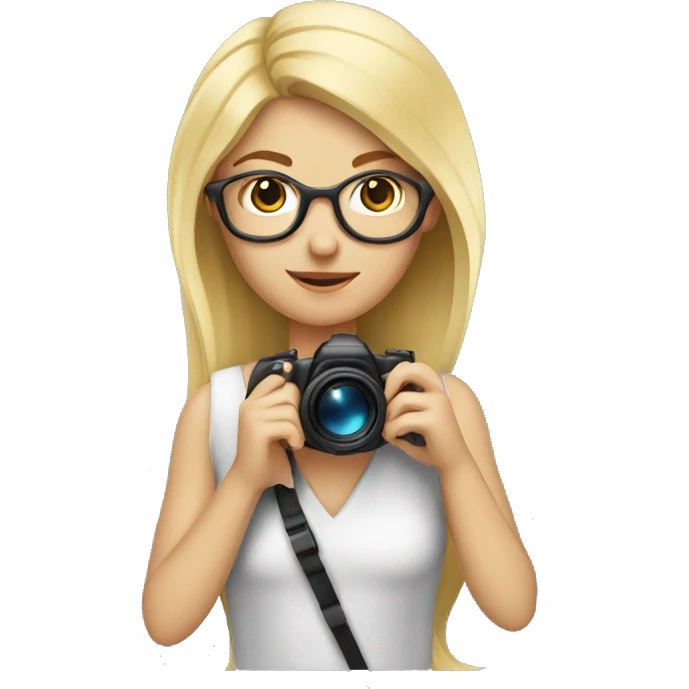 Blonde girl photographer  emoji