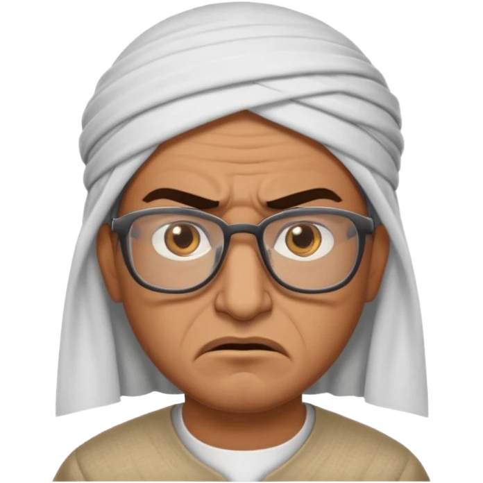 Árabe enojado con lentes emoji