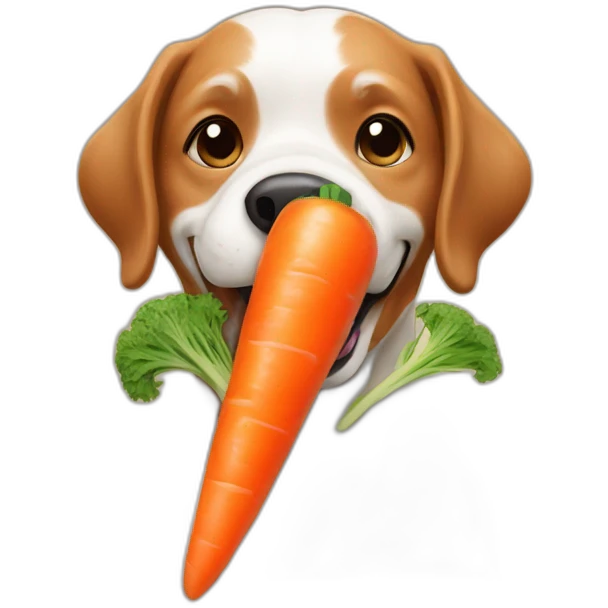 dog eating carrot emoji