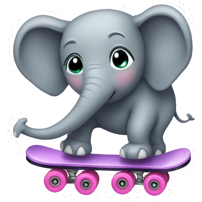 Elephant on roller skates emoji