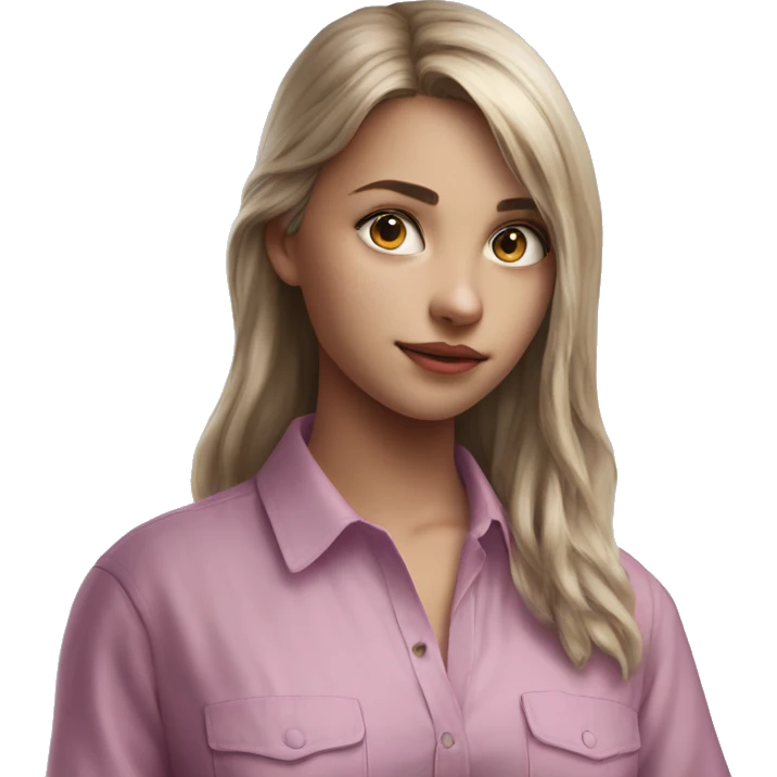 girl in pink collared shirt emoji