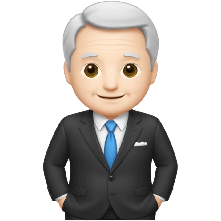Chibi yaşlı ton ton bir emlak kralı adam emoji
