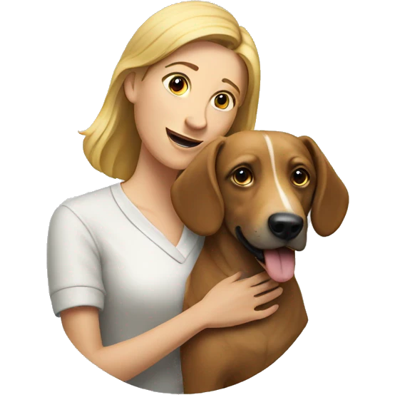 Dog and woman  emoji