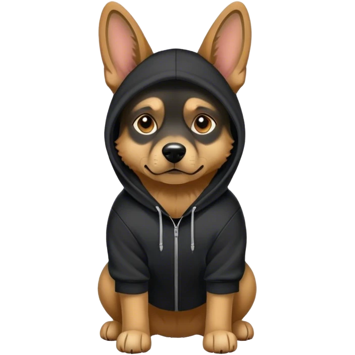 Military dog wearing hoodie emoji