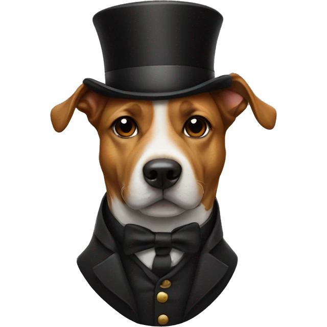 A dog with a tophat emoji