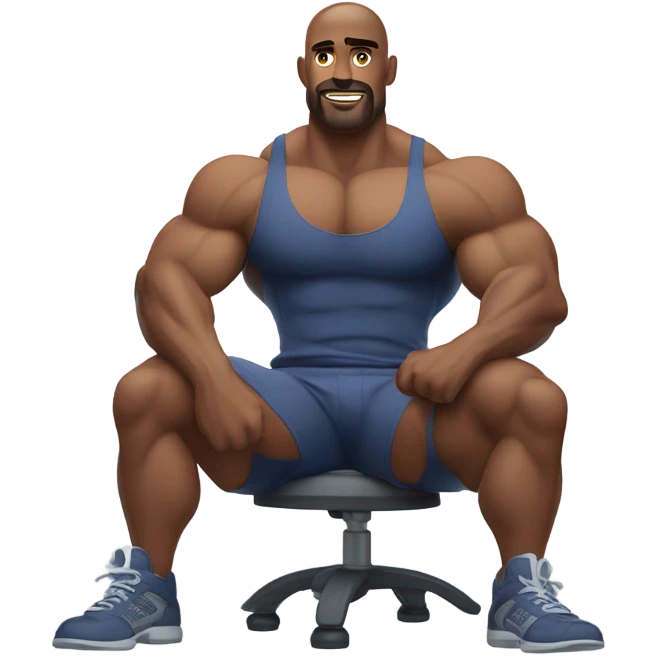 body builder sitting in chair emoji