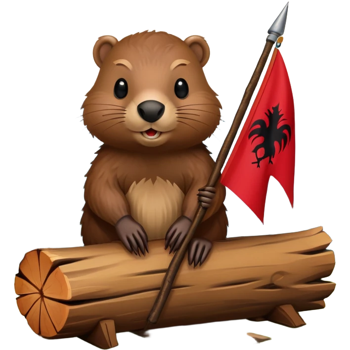 albanian flag with beaver on it emoji