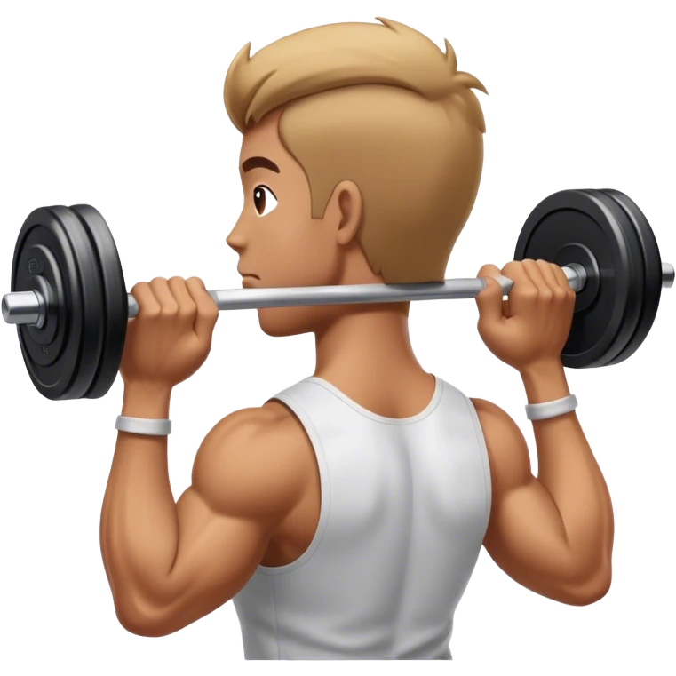 bicep side view holding a barbell biceps palms-facing-away from camera emoji