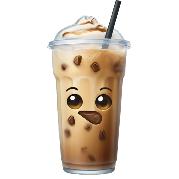 Iced latte with ice cubes emoji