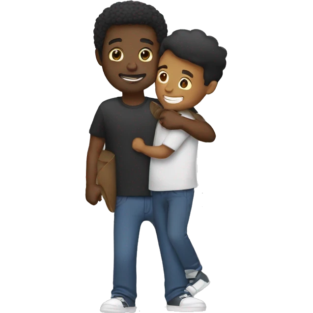 a black man carrying another black man emoji