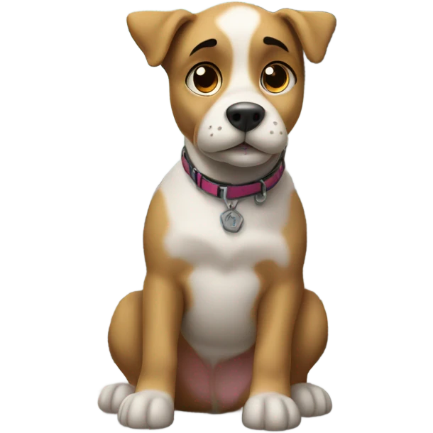 Dog waiting for train emoji