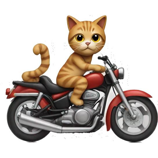 Cat riding a motorcycle  emoji