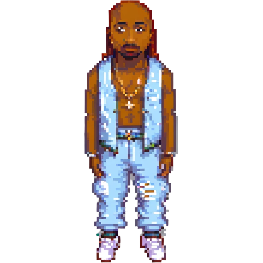 2Pac в полный рост, no background emoji