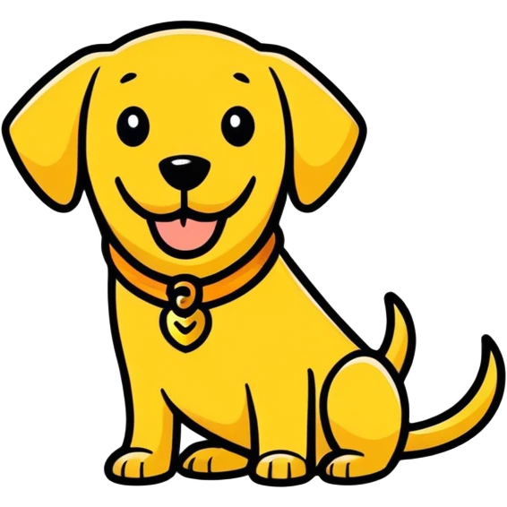 Gold happy dog emoji