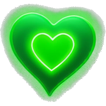 Neon green heart emoji