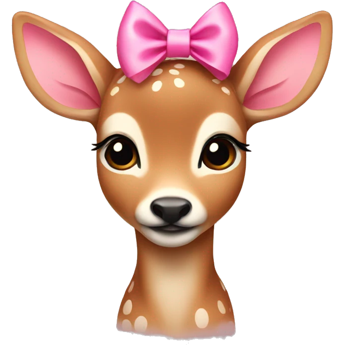 fawn with pink bow emoji