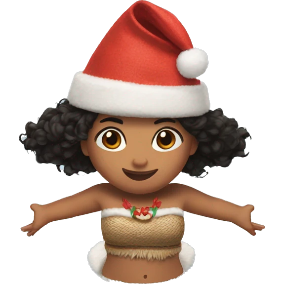 moana christmas hat open arms emoji