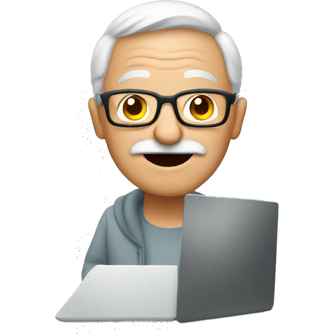 grandpa on a computer emoji