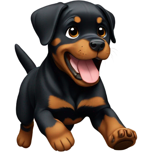 Running Rottweiler puppy emoji