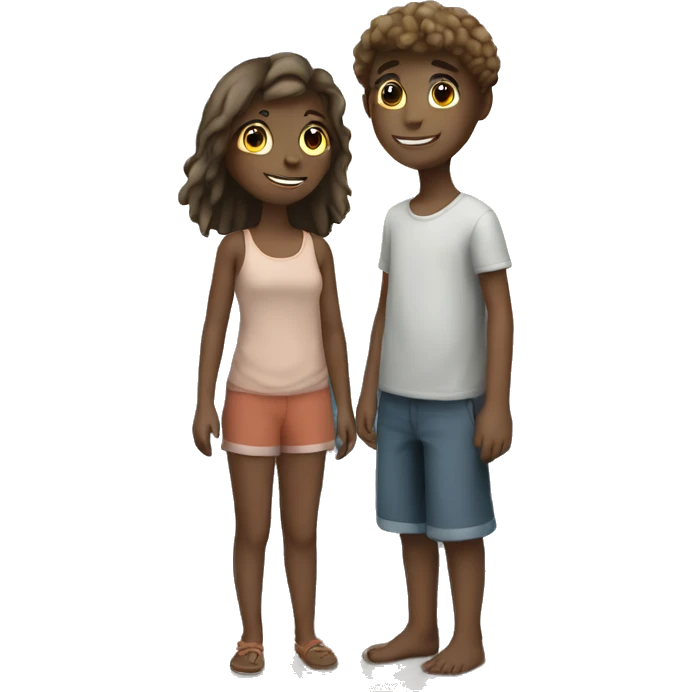 boys by the ocean sky with girl emoji