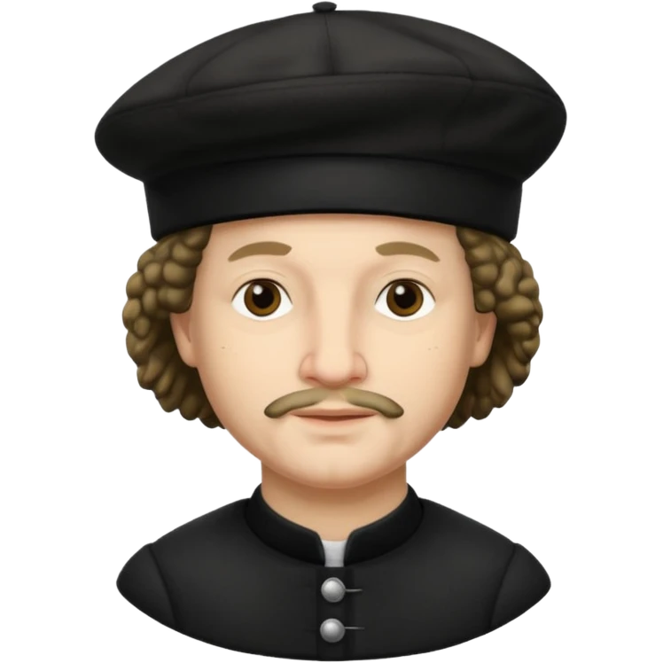 Rembrandt wear black berret hat emoji