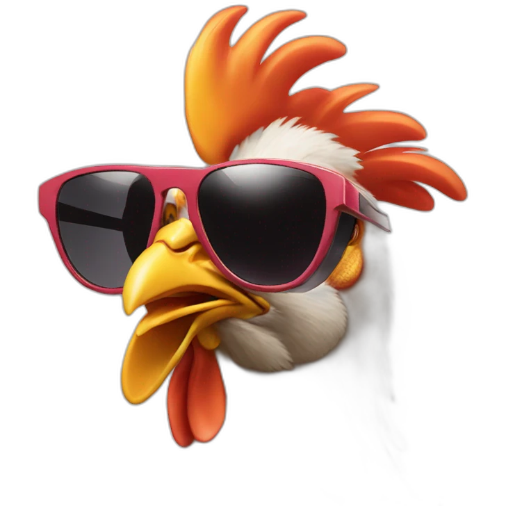 Chicken with sun glasses emoji