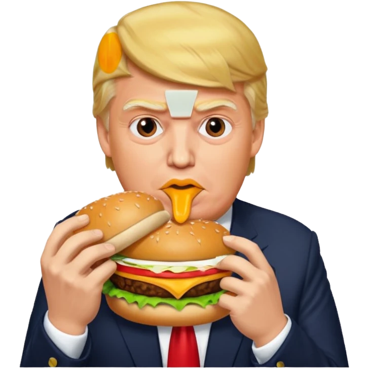 Donald trump eating hamburger  emoji
