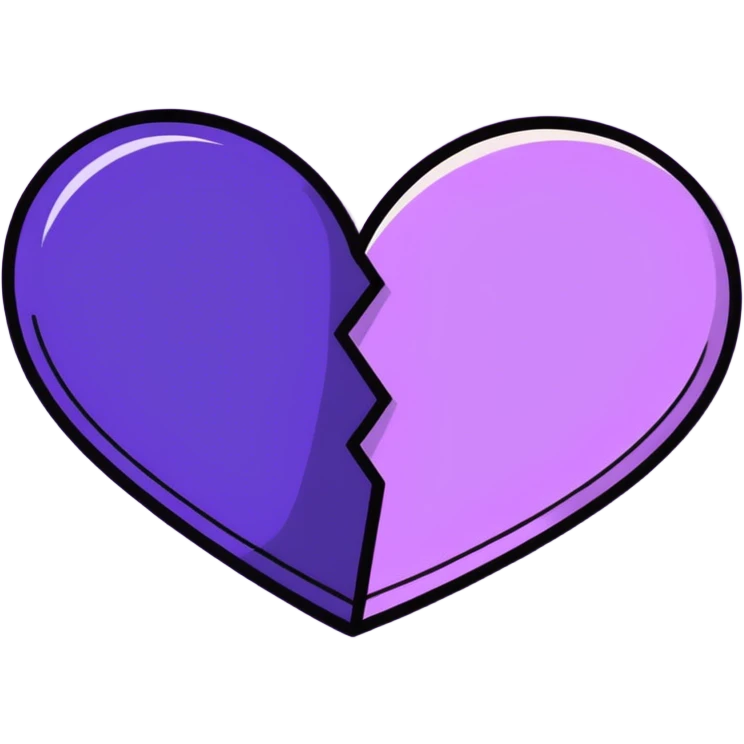 purple heart broken emoji