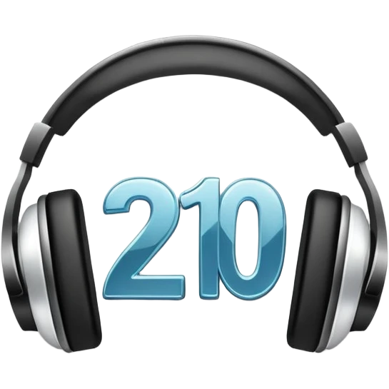 Music playlist badge with large "2010" number in the center, with headphones emoji