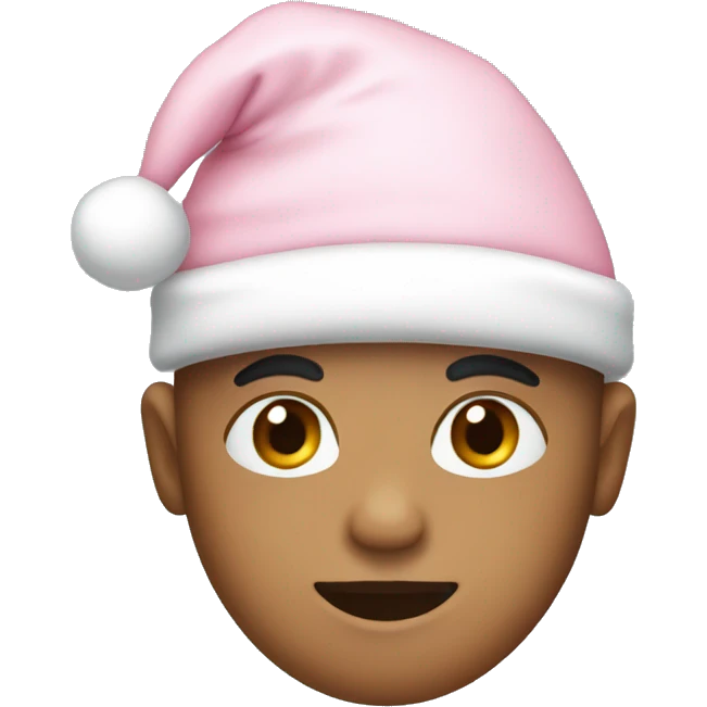 dear with light pink christmas hat emoji