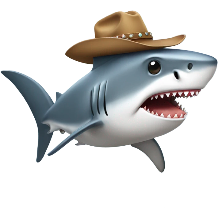 Shark with cowboy hat  emoji