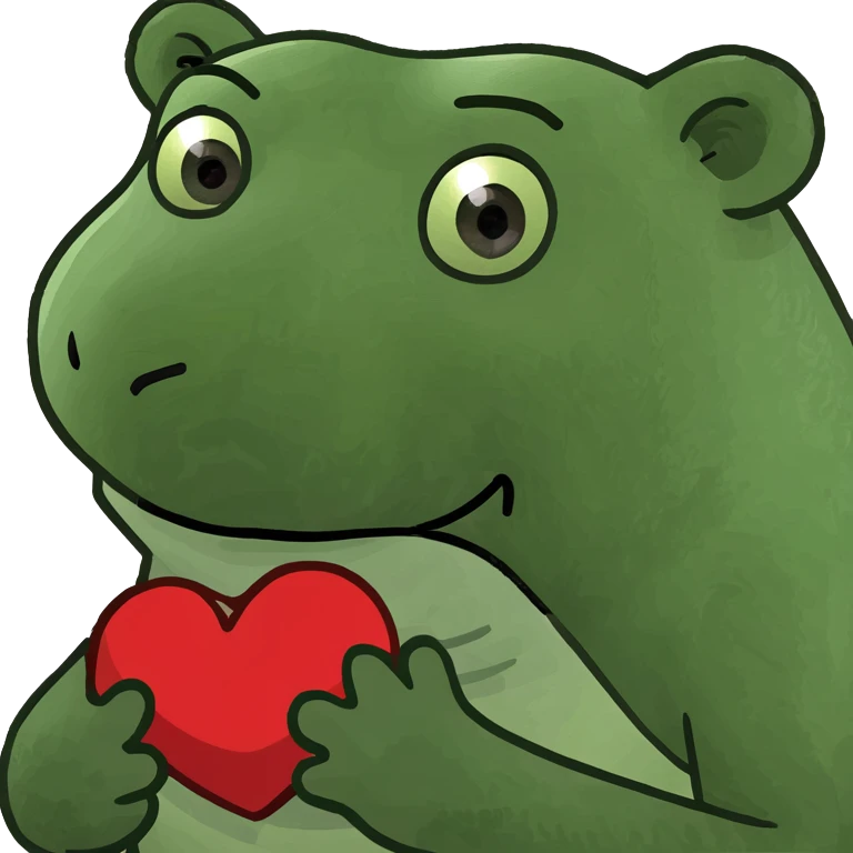 Un oso y con un corazón rojo en la mano  emoji