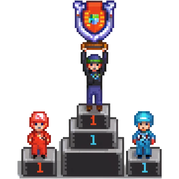 racing victory podium with three places for winners emoji