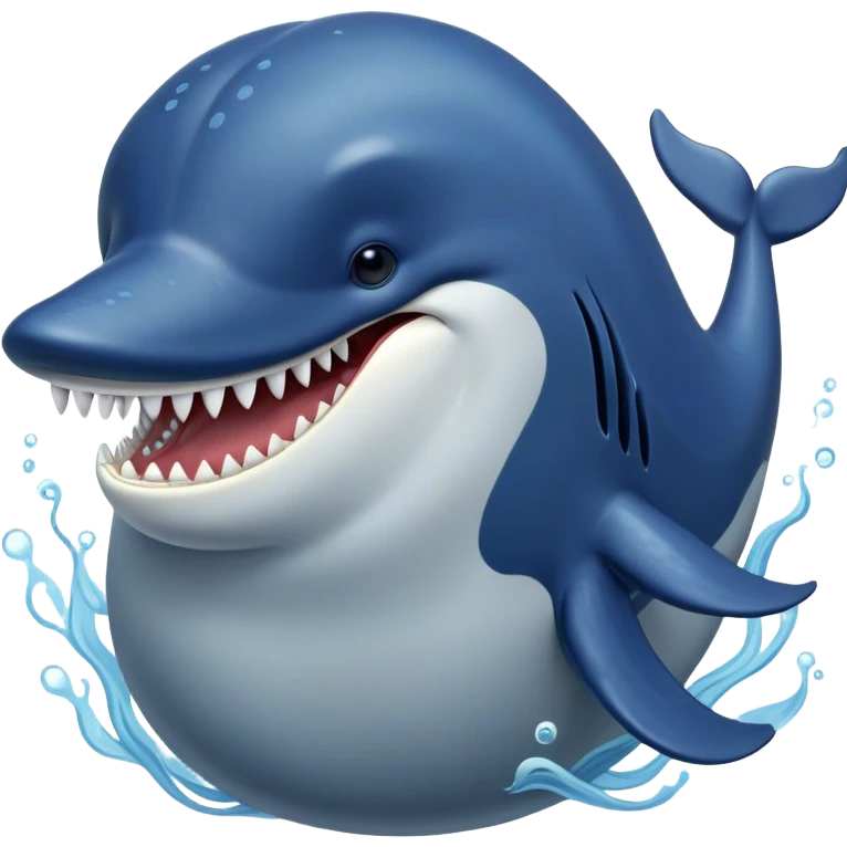 Meme-Worthy Singing Humpback Whale Portrait Emoji, Mouth open wide in a dramatic, melodious pose, showcasing a deep blue-gray body with barnacle accents and an expressive, soulful gaze, Simplified yet artistically graceful features, highly detailed, glowing with a soft, magical marine aura, high shine, enchanting and full of life, stylized with an air of deep-sea wonder, soft glowing outline, capturing the essence of a majestic humpback whale mid-song, resonating with the beauty of the ocean's ancient melodies! emoji