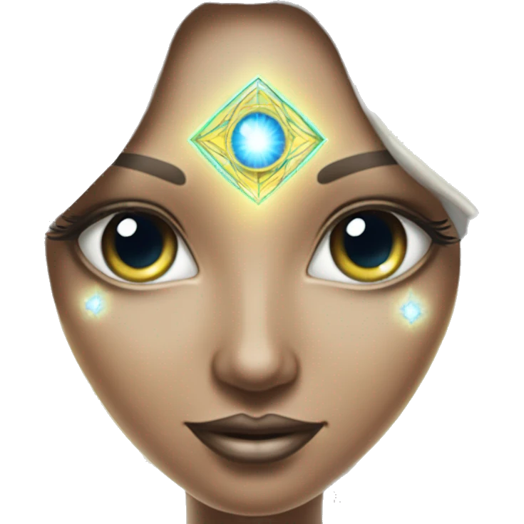 Pleiadian radiant glowing diva woman female third eye emoji