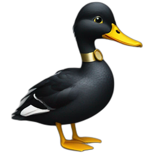Black duck with monocle emoji