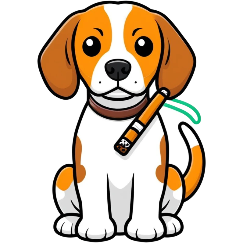 Beagle smoking weed emoji