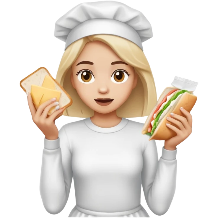 Girl shrugging holding a clear sandwich bag with white powder emoji