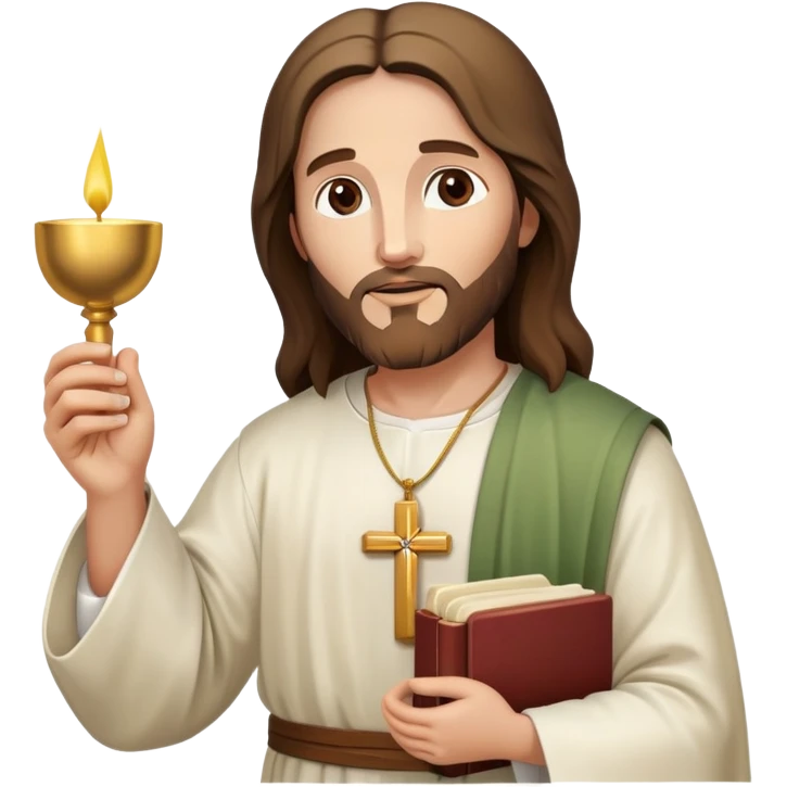 Jesus holding the Eucharist, celebrating Catholic Mass emoji