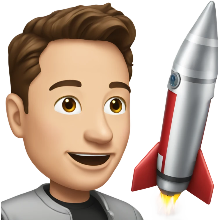 Elon Musk playing with rockets emoji