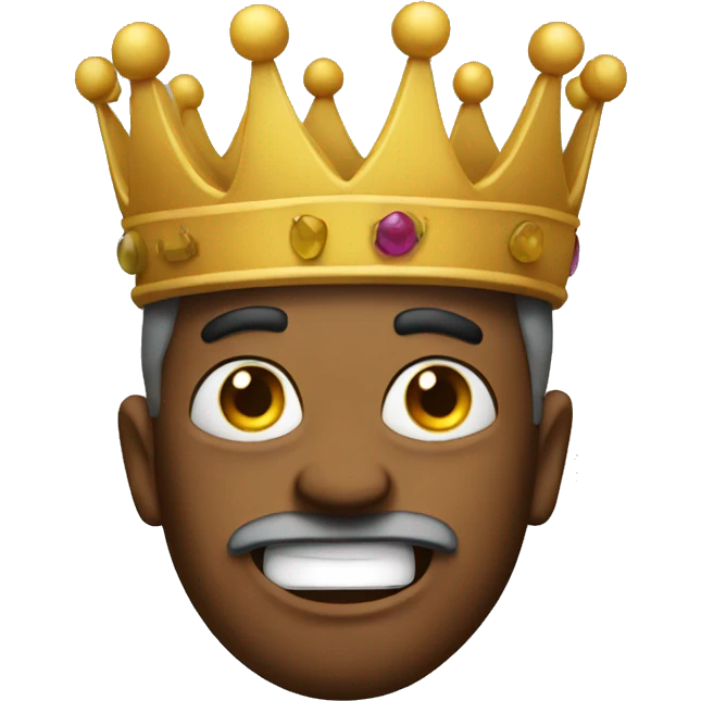 king with a crazy facial expression emoji