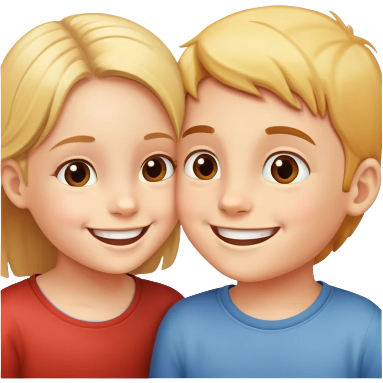 two children smiling at each other, happy and kind emoji