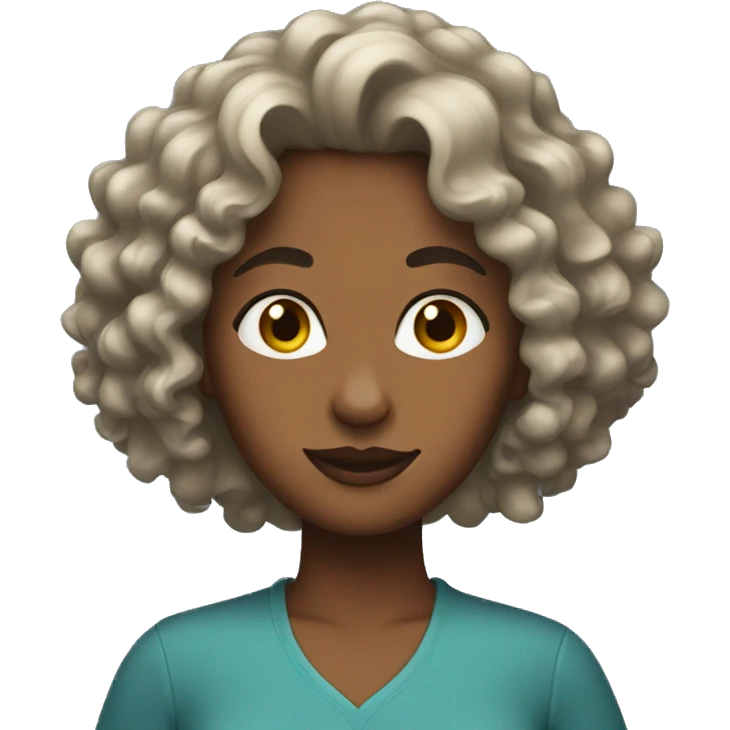 Woman with medium curly hair emoji