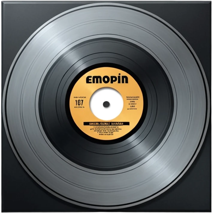 A dark metal platinum music award plaque The center features a relief of a or stylized vinyl record in a slightly darker metallic tone emoji