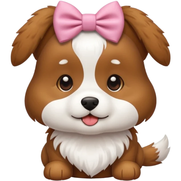 Cute dog with a bow emoji