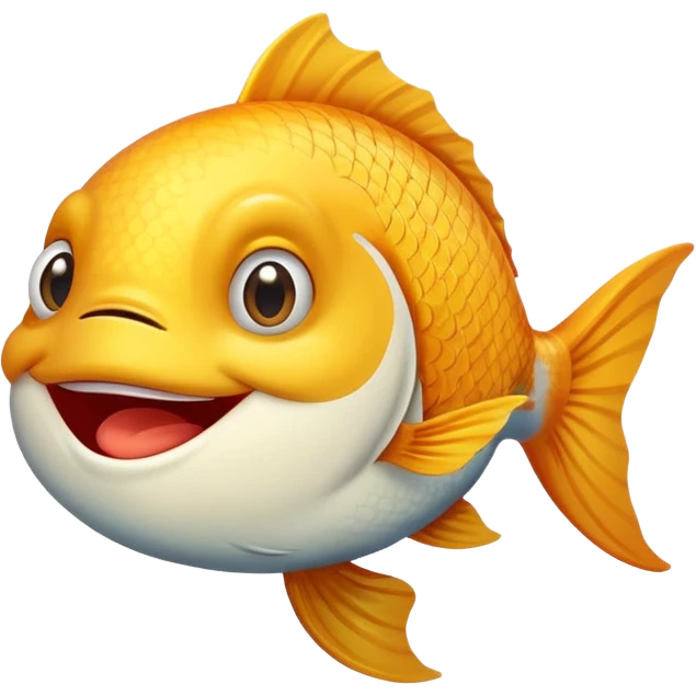 An sticker that’s a fish gooning emoji