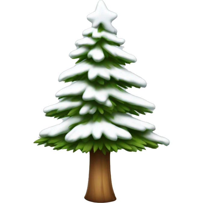  actual white fir christmas tree isolated.  emoji